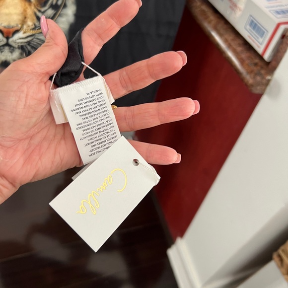 Camilla Silk Lion Large embellished Black Silk Scarf - Picture 3 of 5